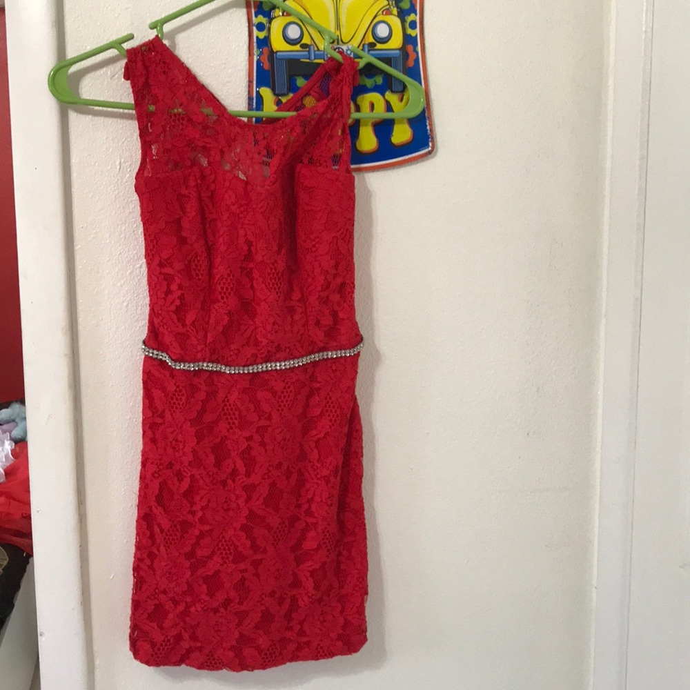 Red mini dress